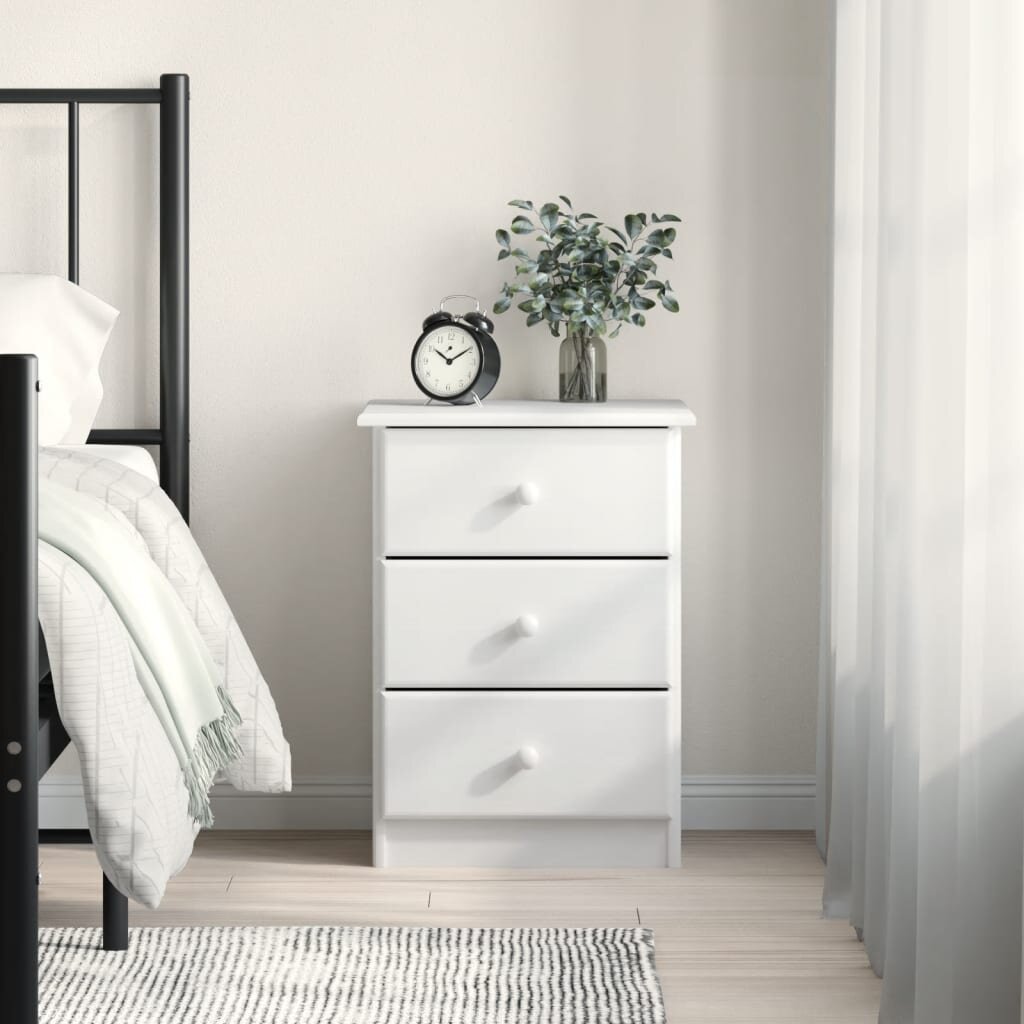 vidaXL Нощно шкафче бяло ALTA 41x35x555 см бор масив