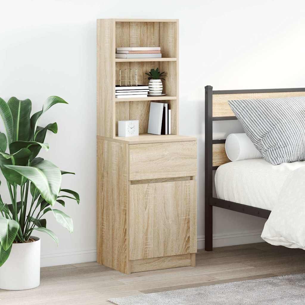 vidaXL Нощно шкафче дъб сонома 39x35x125 см инженерно дърво