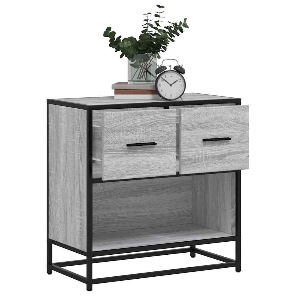 vidaXL Нощно шкафче Grey Sonoma 60x31x60 cm Обработено дърво и метал