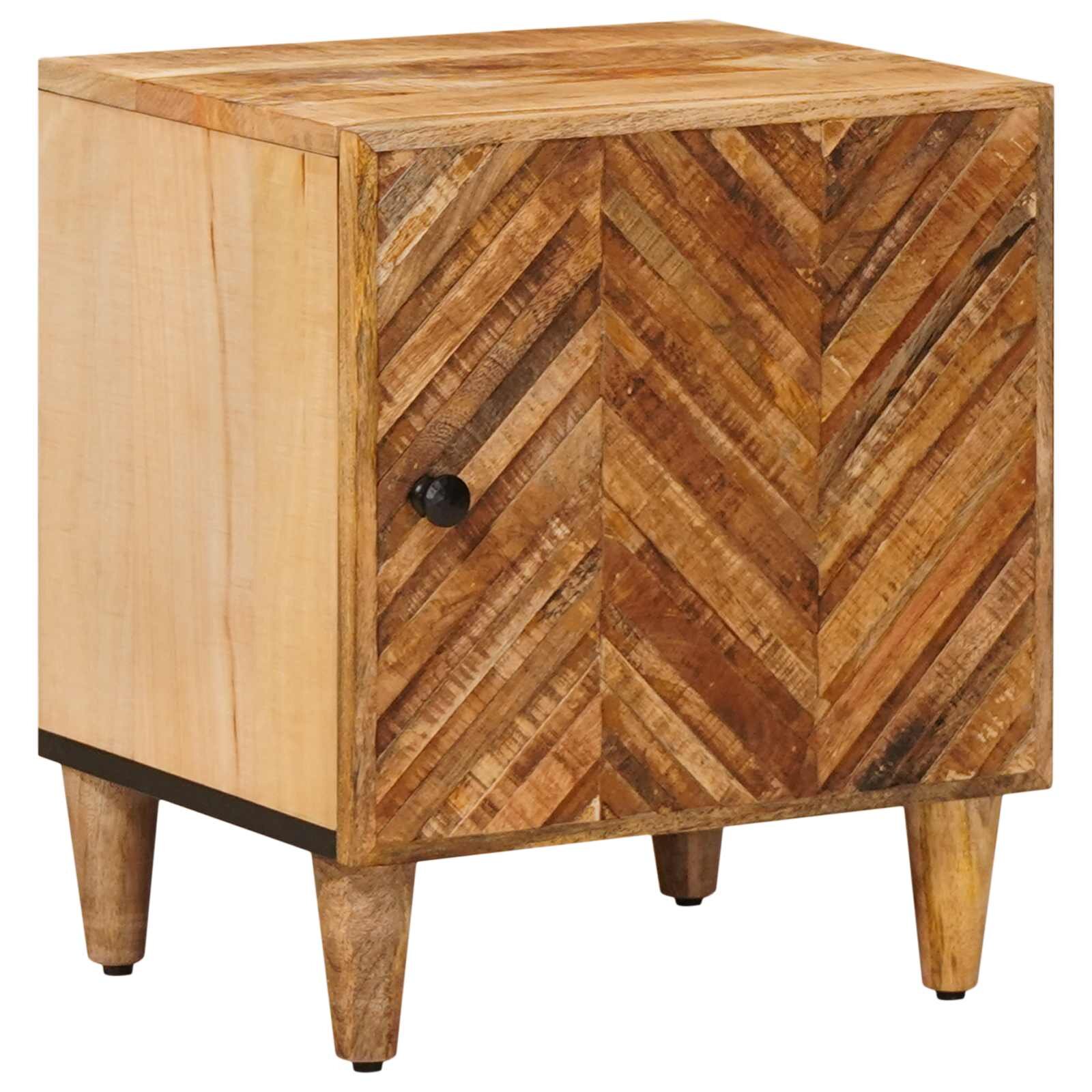 vidaXL Нощно шкафче Кафяво 40 x 33 x 46 cm Солидно мангово дърво