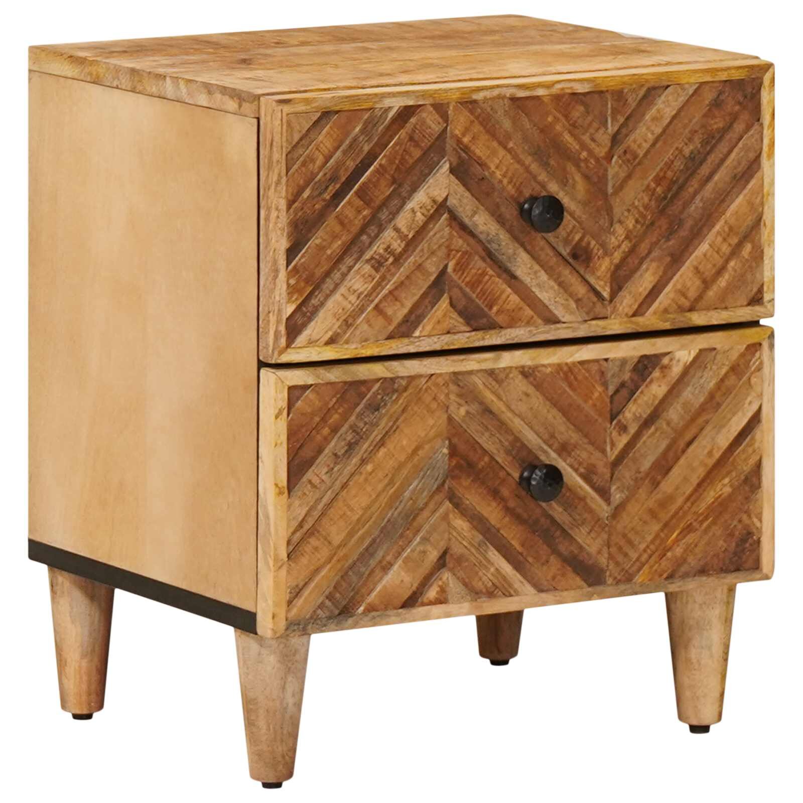 vidaXL Нощно шкафче Кафяво 40 x 33 x 46 cm Солидно мангово дърво