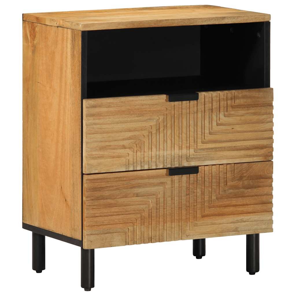 vidaXL Нощно шкафче Кафяво 50x33x60 cm Масивна дървесина Манго