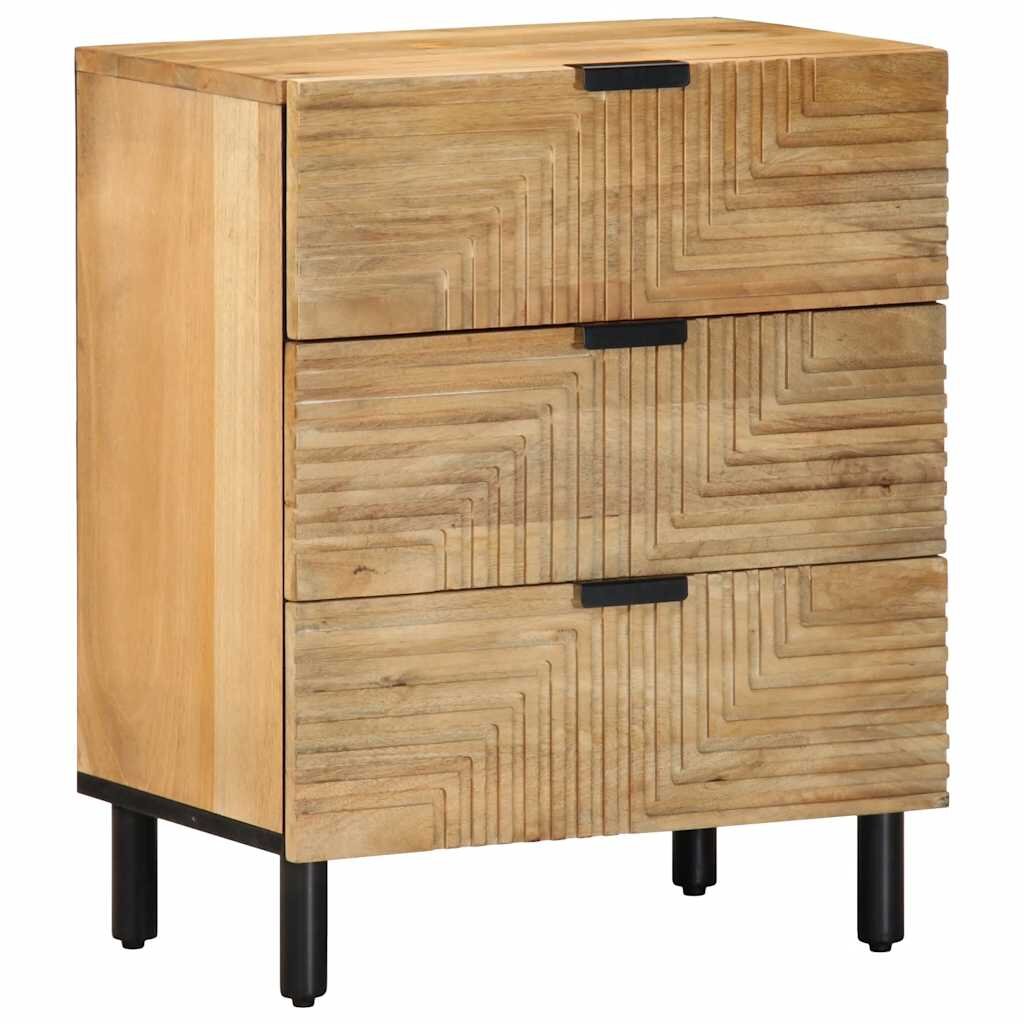 vidaXL Нощно шкафче Кафяво 50x33x60 cm Масивна дървесина Манго