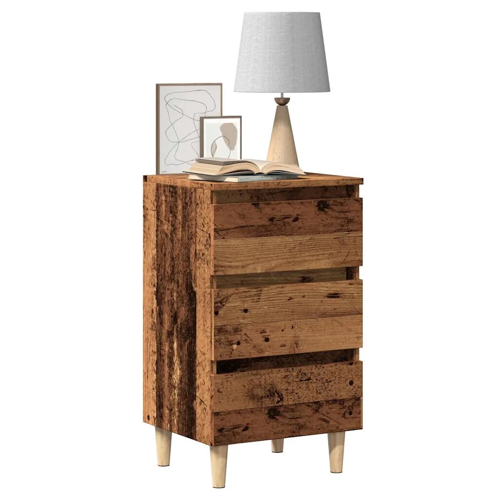 vidaXL Нощно шкафче от старо дърво 40x35x69 cm Инженерна дървесина
