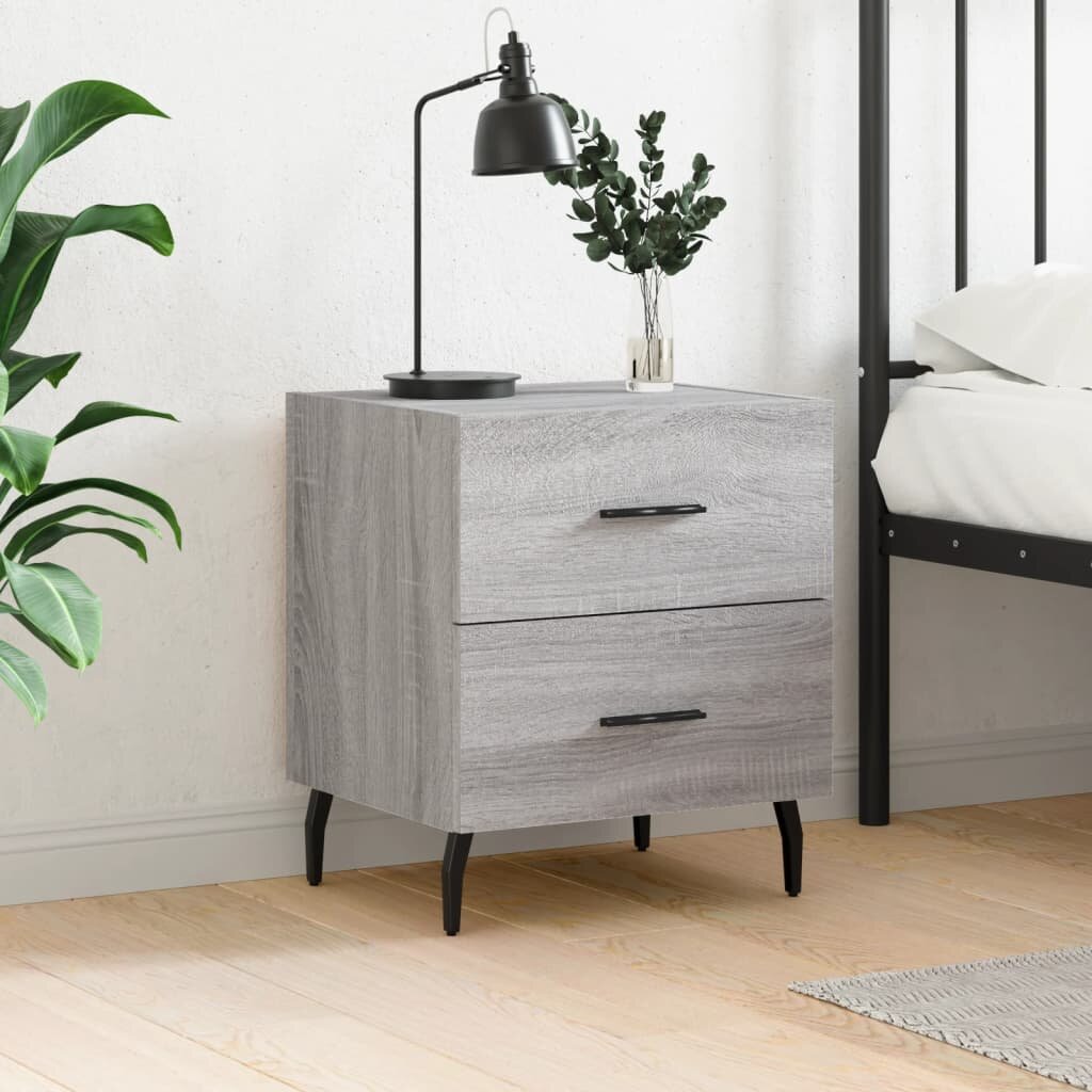 vidaXL Нощно шкафче сив сонома 40x35x475 см инженерно дърво