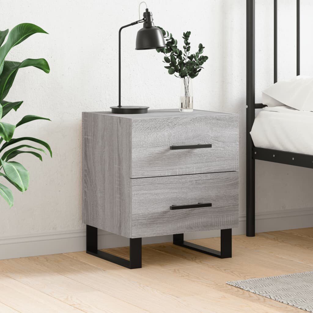 vidaXL Нощно шкафче сив сонома 40x35x475 см инженерно дърво