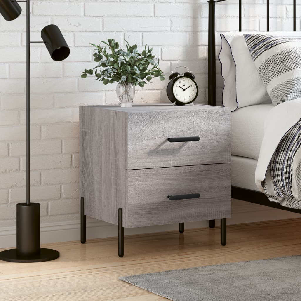 vidaXL Нощно шкафче сив сонома 40x35x475 см инженерно дърво