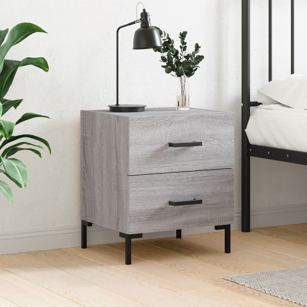 vidaXL Нощно шкафче сив сонома 40x35x475 см инженерно дърво