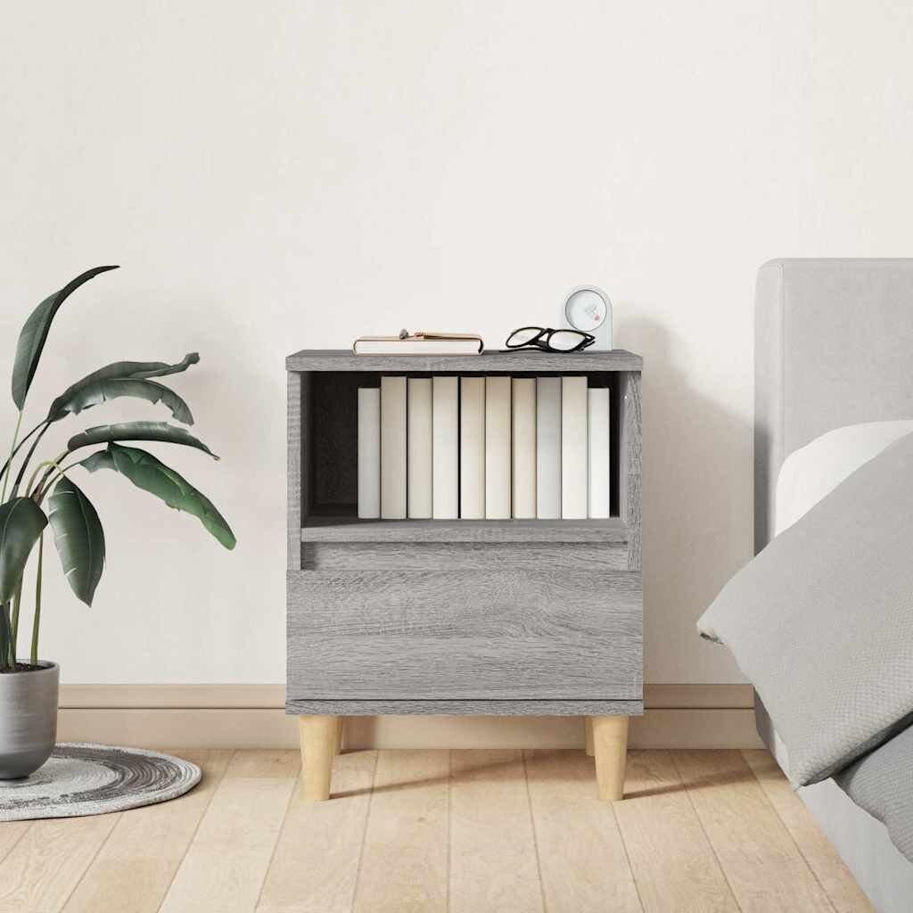 vidaXL Нощно шкафче сив сонома 40x35x50 см