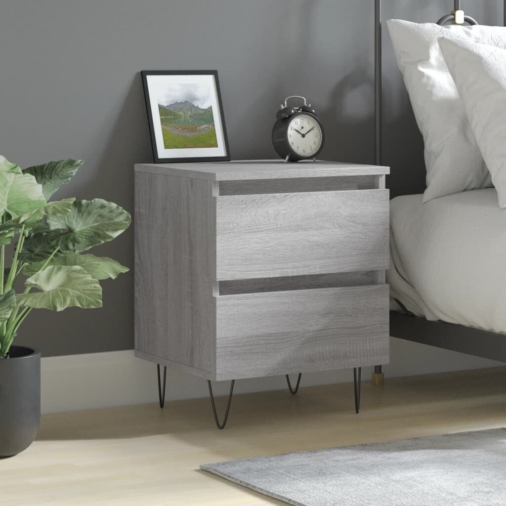 vidaXL Нощно шкафче сив сонома 40x35x50 см инженерно дърво
