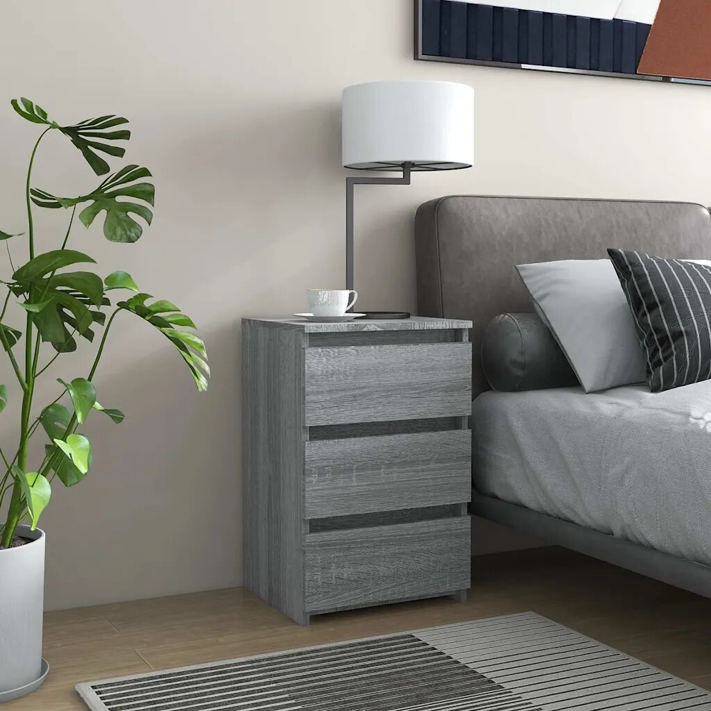 vidaXL Нощно шкафче сив сонома 40x35x625 см инженерно дърво