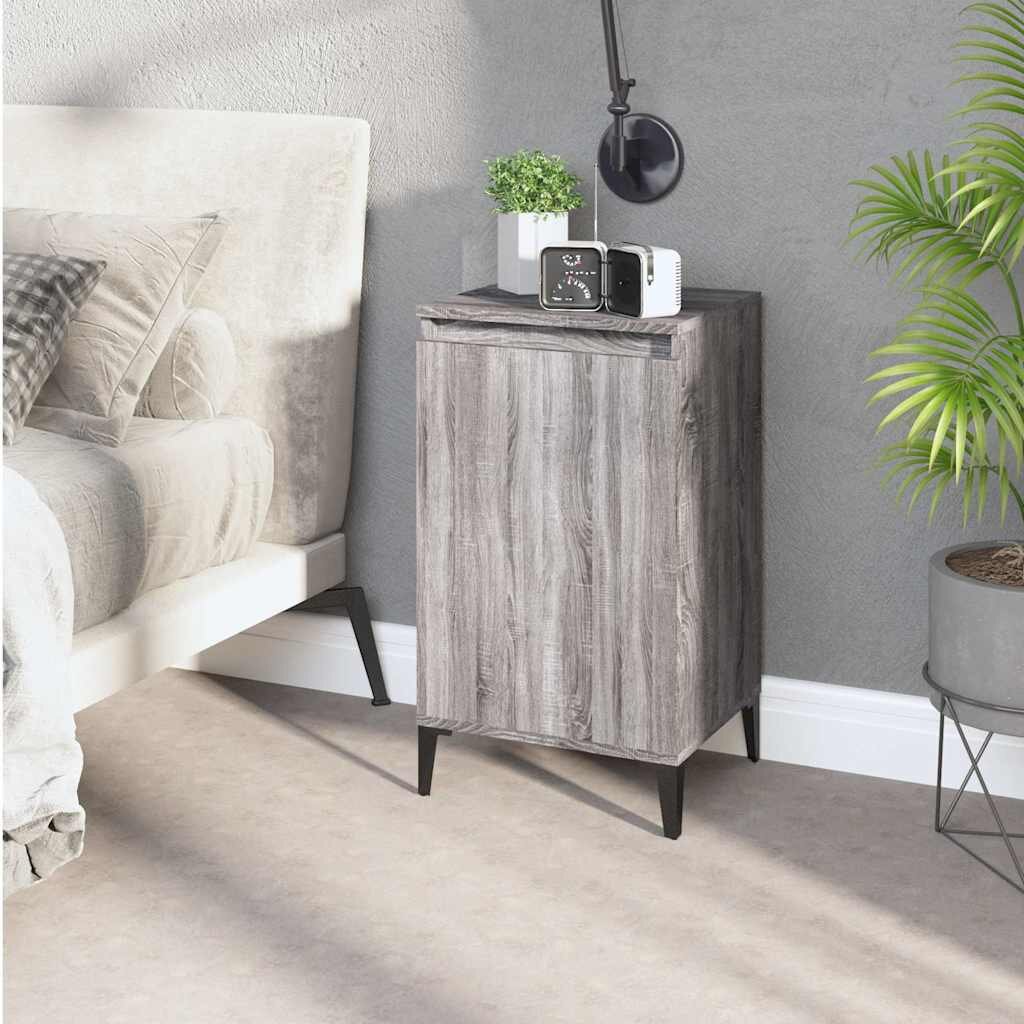 vidaXL Нощно шкафче сив сонома 40x35x70 см инженерно дърво