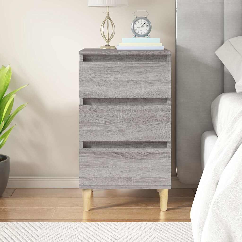 vidaXL Нощно шкафче сив сонома 40x35x70 см инженерно дърво