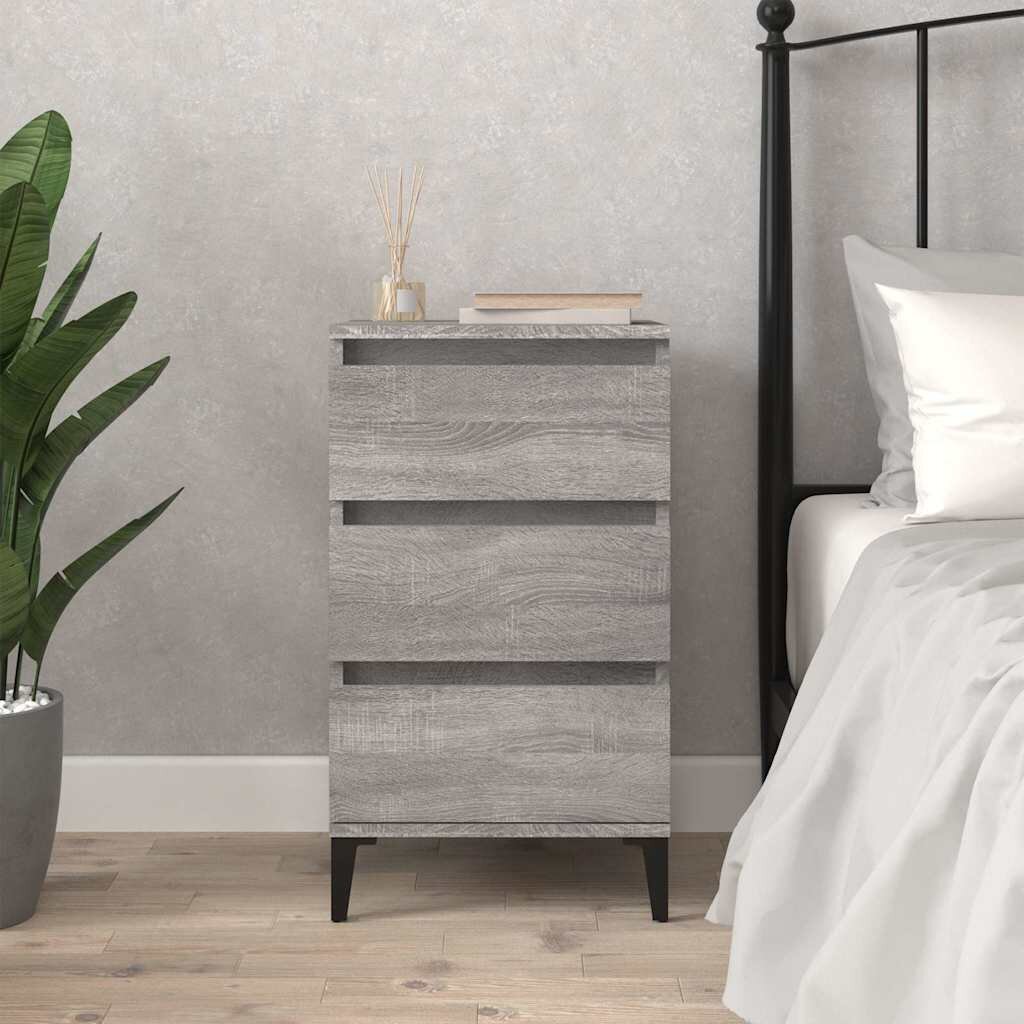 vidaXL Нощно шкафче сив сонома 40x35x70 см инженерно дърво