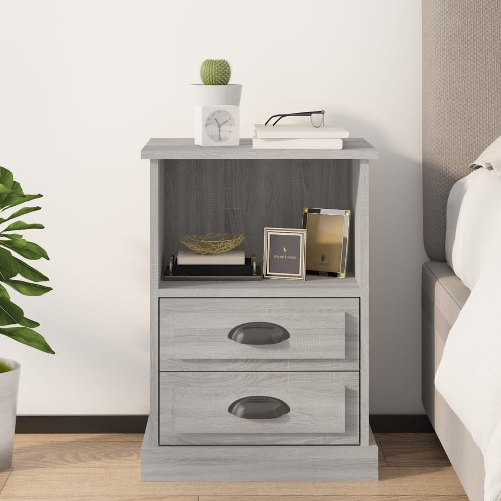 vidaXL Нощно шкафче сив сонома 43x36x60 см