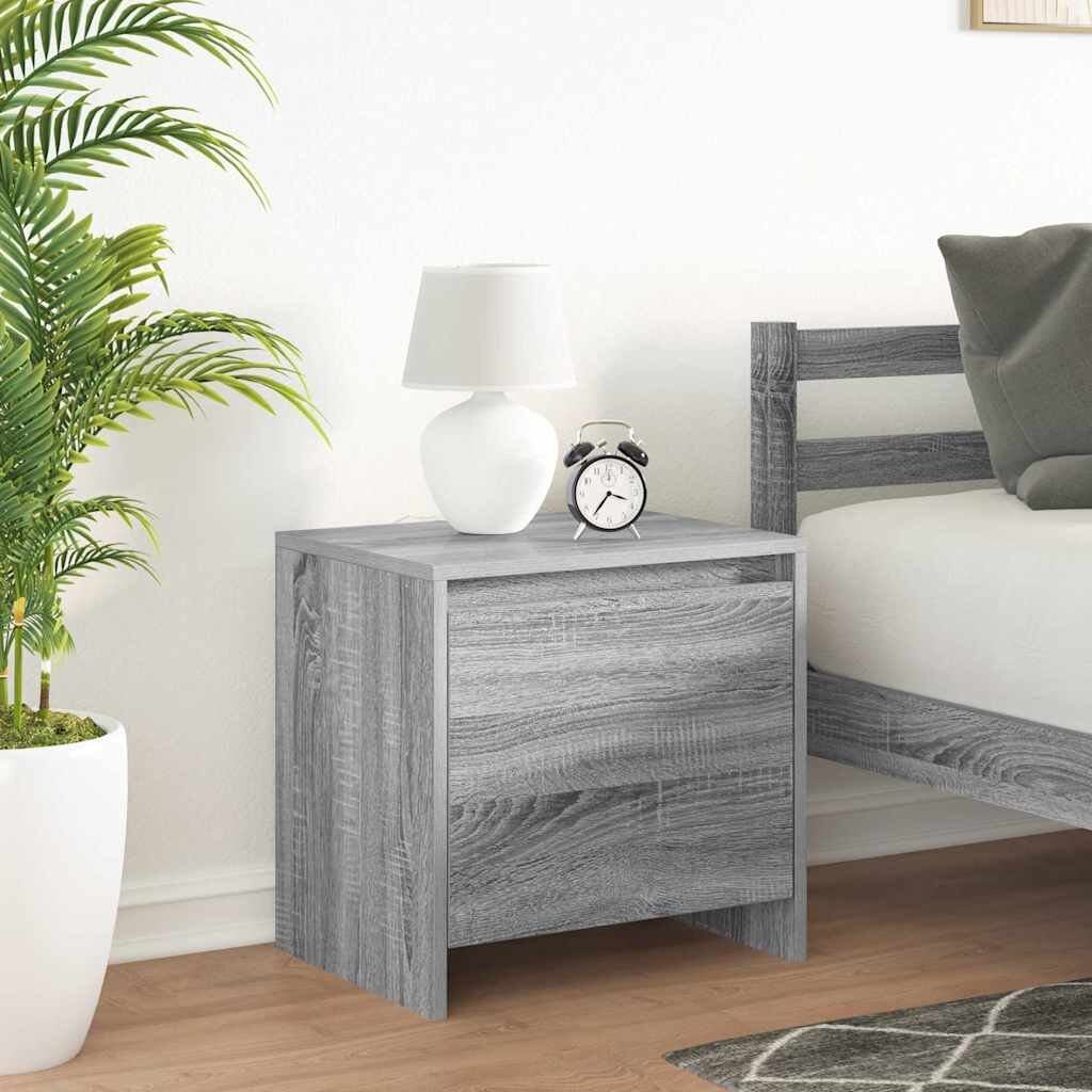vidaXL Нощно шкафче сив сонома 45x34x445 см инженерно дърво