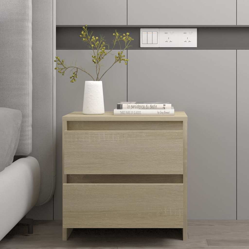 vidaXL Нощно шкафче сонома дъб 45x345x445 см инженерно дърво