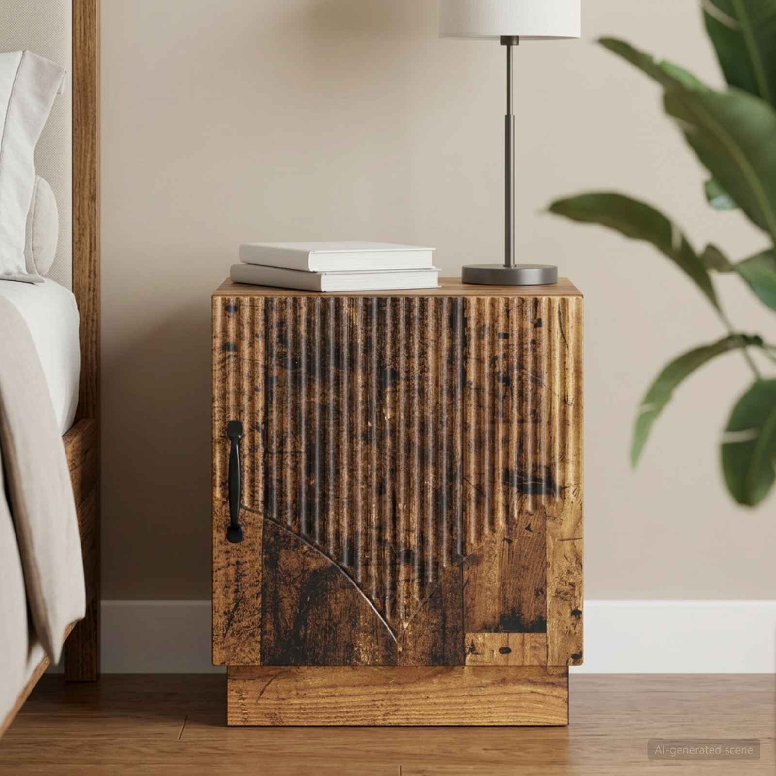 vidaXL Нощно шкафче Старо дърво 43 x 345 x 47 см Инженерна дървесина