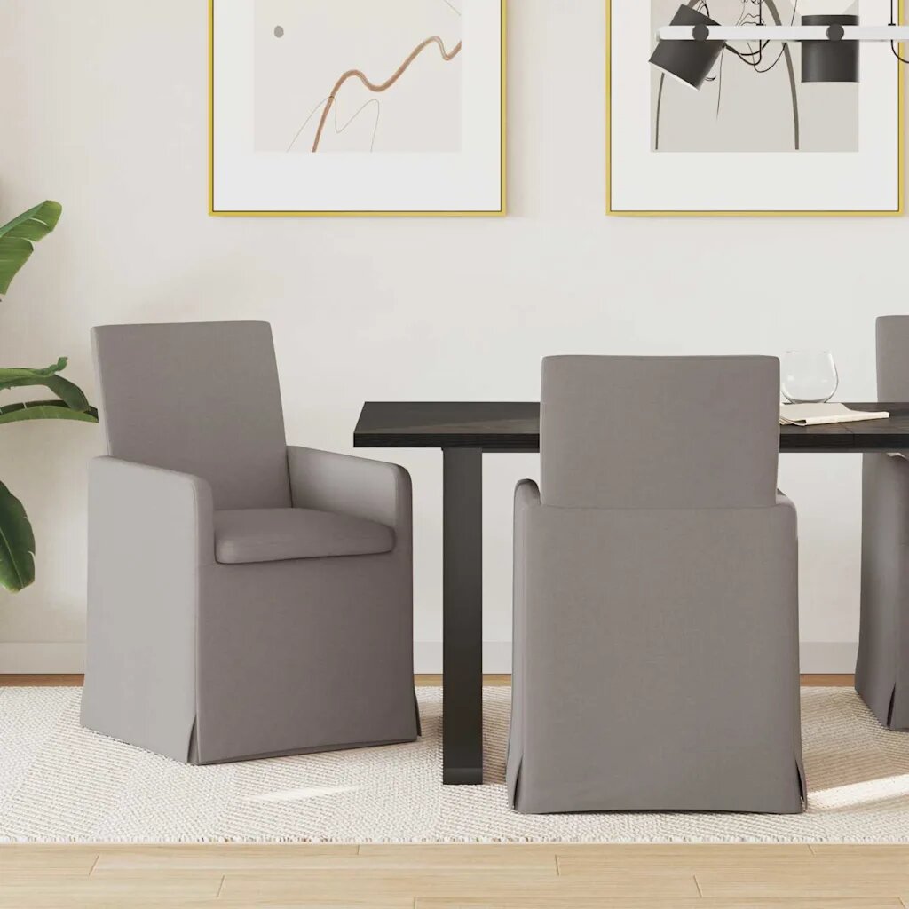 vidaXL Обедени столове 2 бр. Текстил Таупе 57 x 68 x 94 cm