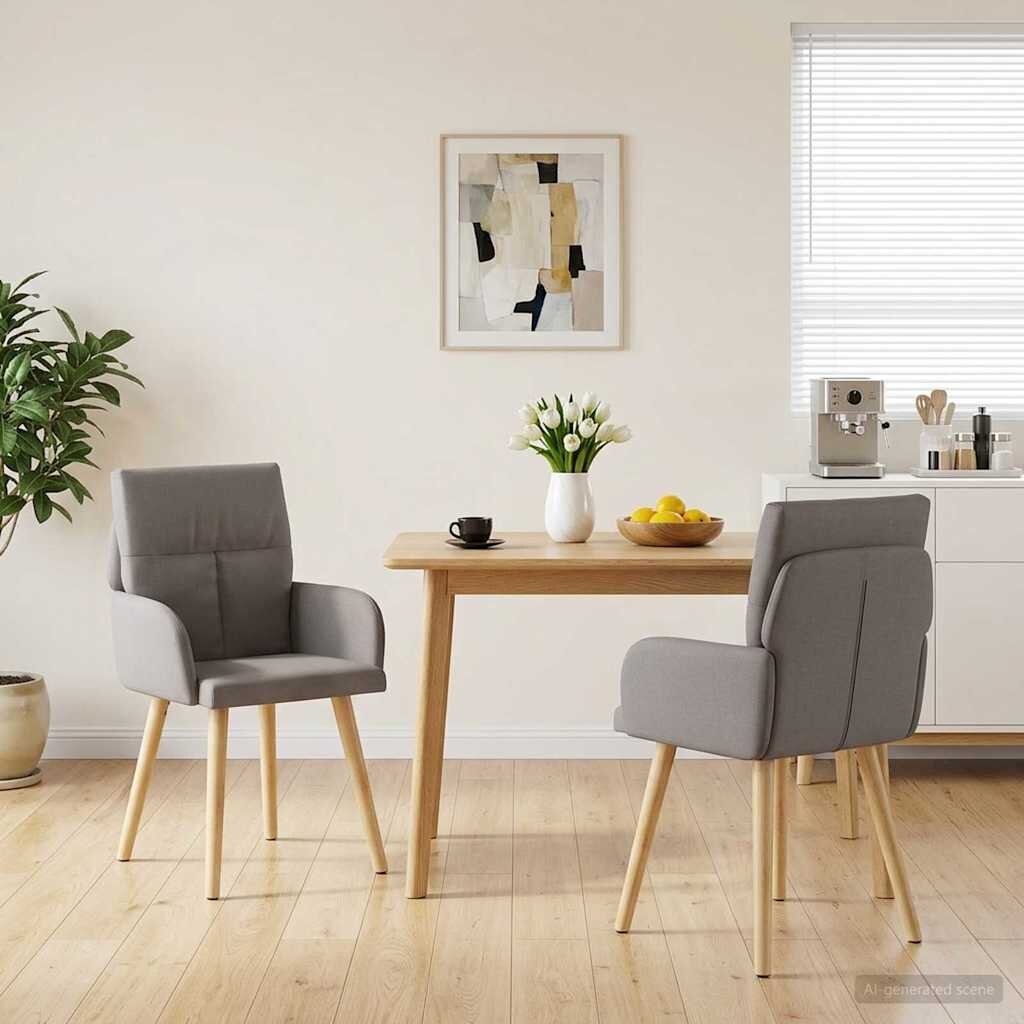 vidaXL Обедени столове 2 бр. Текстил Таупе 60 x 56 x 93 cm