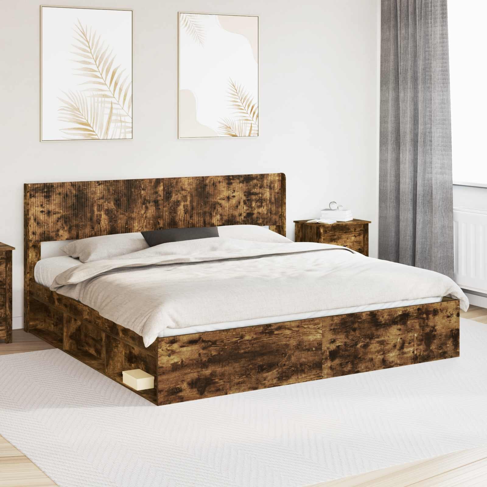 vidaXL Облегалка за глава Опушен дъб PB