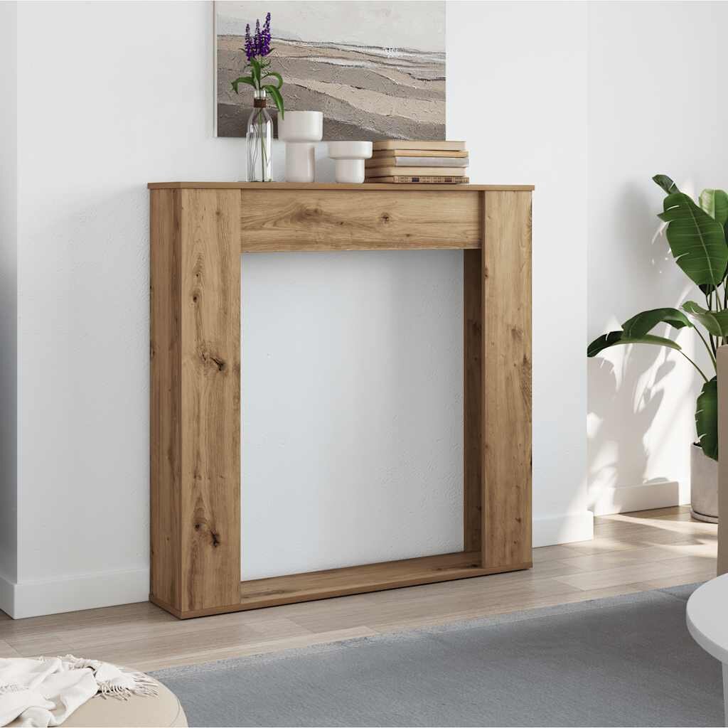 vidaXL Облицовка за камина дъб артизан 100x20x100 см инженерно дърво