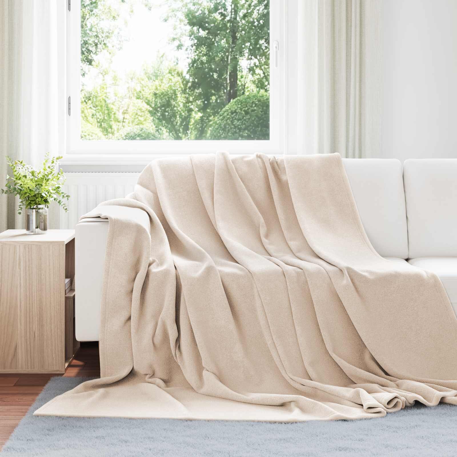 vidaXL Одеала за хвърляне 6 бр. Бежово 220 x 240 cm 8.23 kg Мека вълна