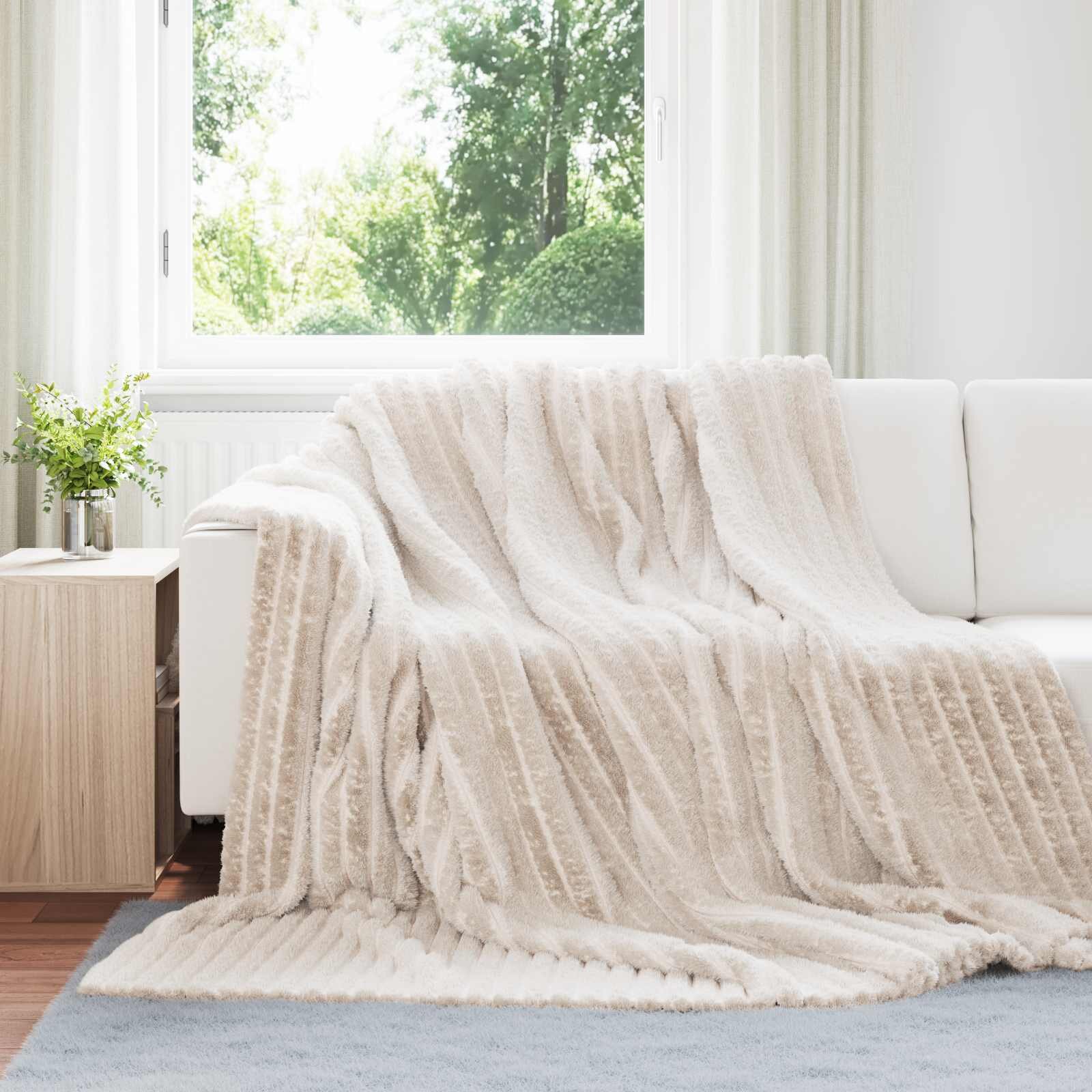 vidaXL Одеала за хвърляне 6 бр. Бежово 240 x 220 cm 8.76 kg Мека вълна