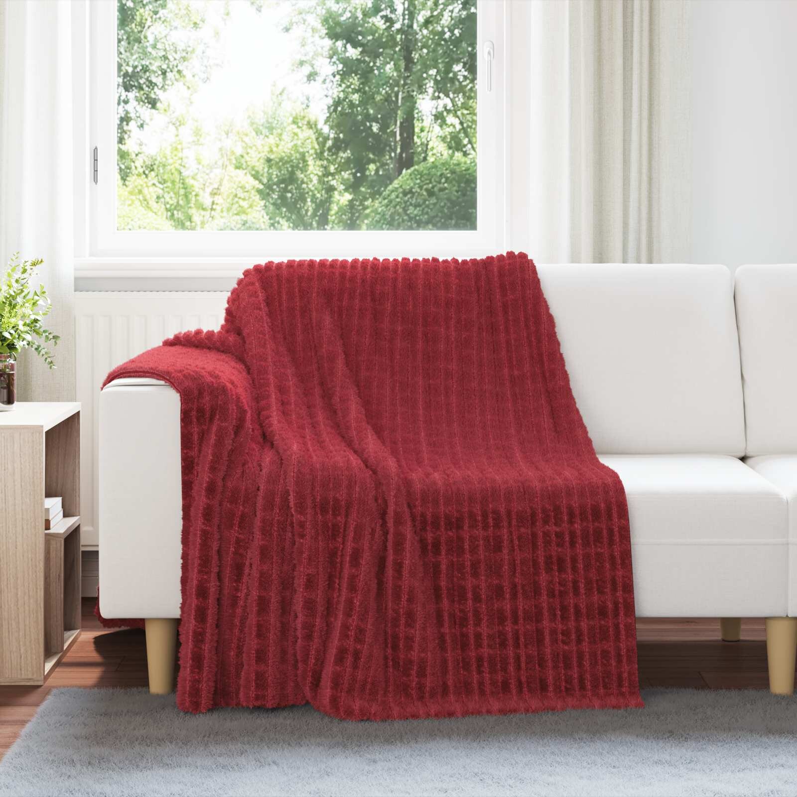 vidaXL Одеала за хвърляне 6 бр. Бордо червен 200 x 150 cm 4.5 kg