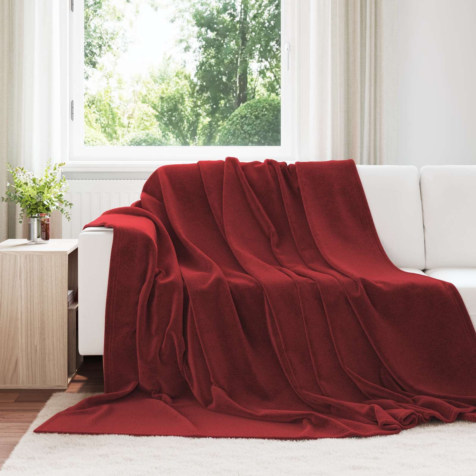 vidaXL Одеала за хвърляне 6 бр. Бордо червен 220 x 240 cm 8.24 kg