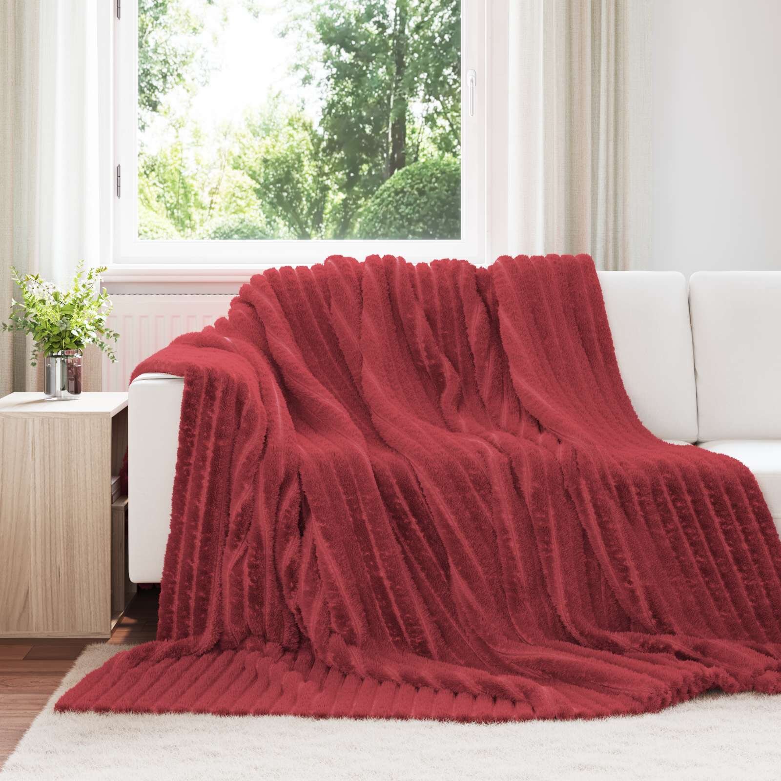 vidaXL Одеала за хвърляне 6 бр. Бордо червен 240 x 220 cm 8.76 kg