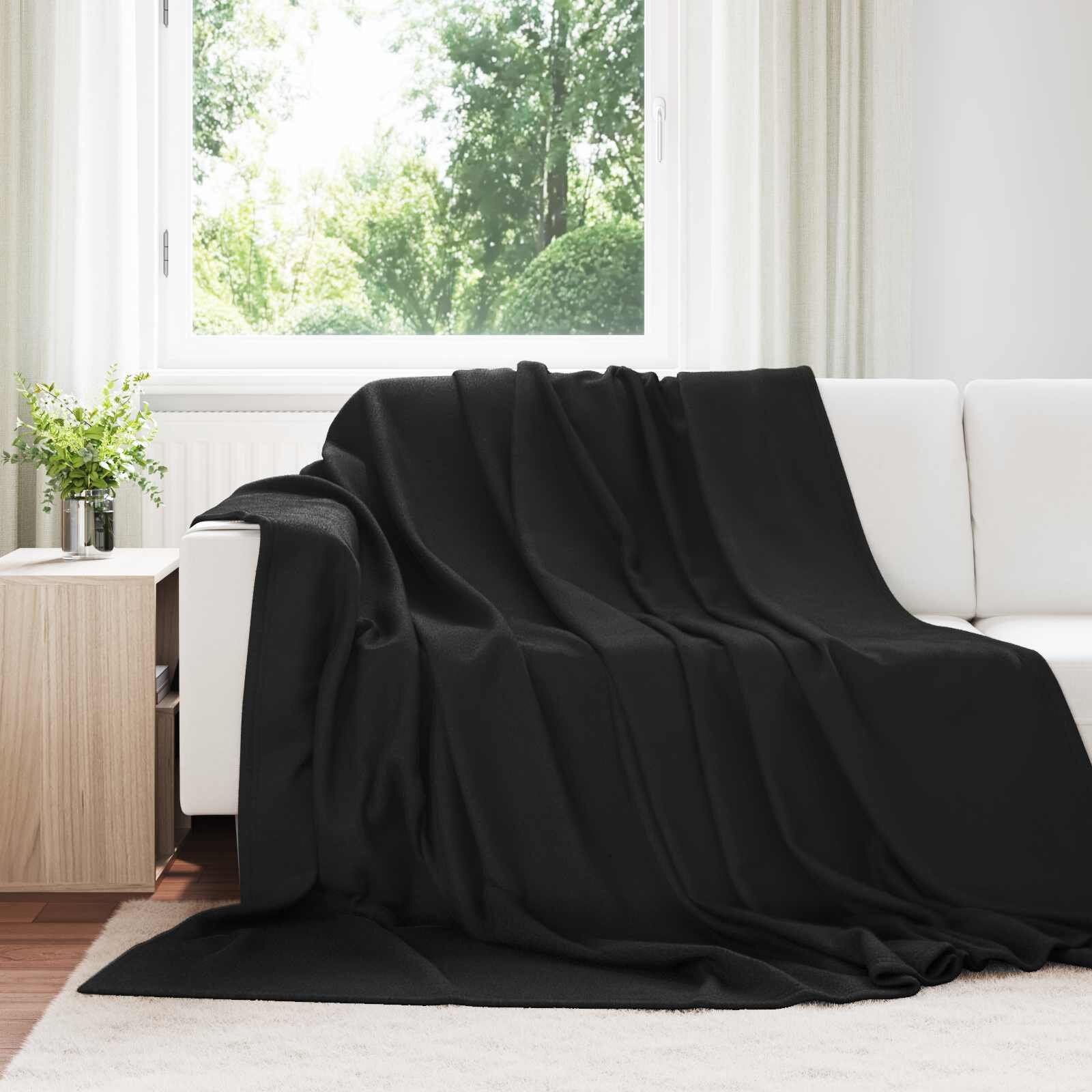 vidaXL Одеала за хвърляне 6 бр. Черно 240 x 220 cm 4.28 kg Мека вълна