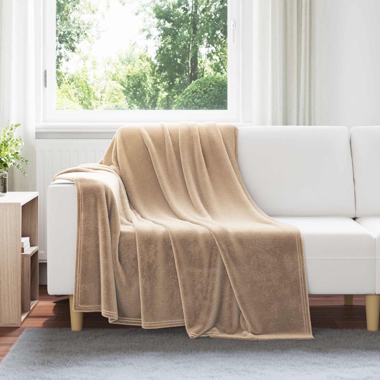 vidaXL Одеала за хвърляне 6 бр. Камилски 150 x 200 cm 4.68 kg