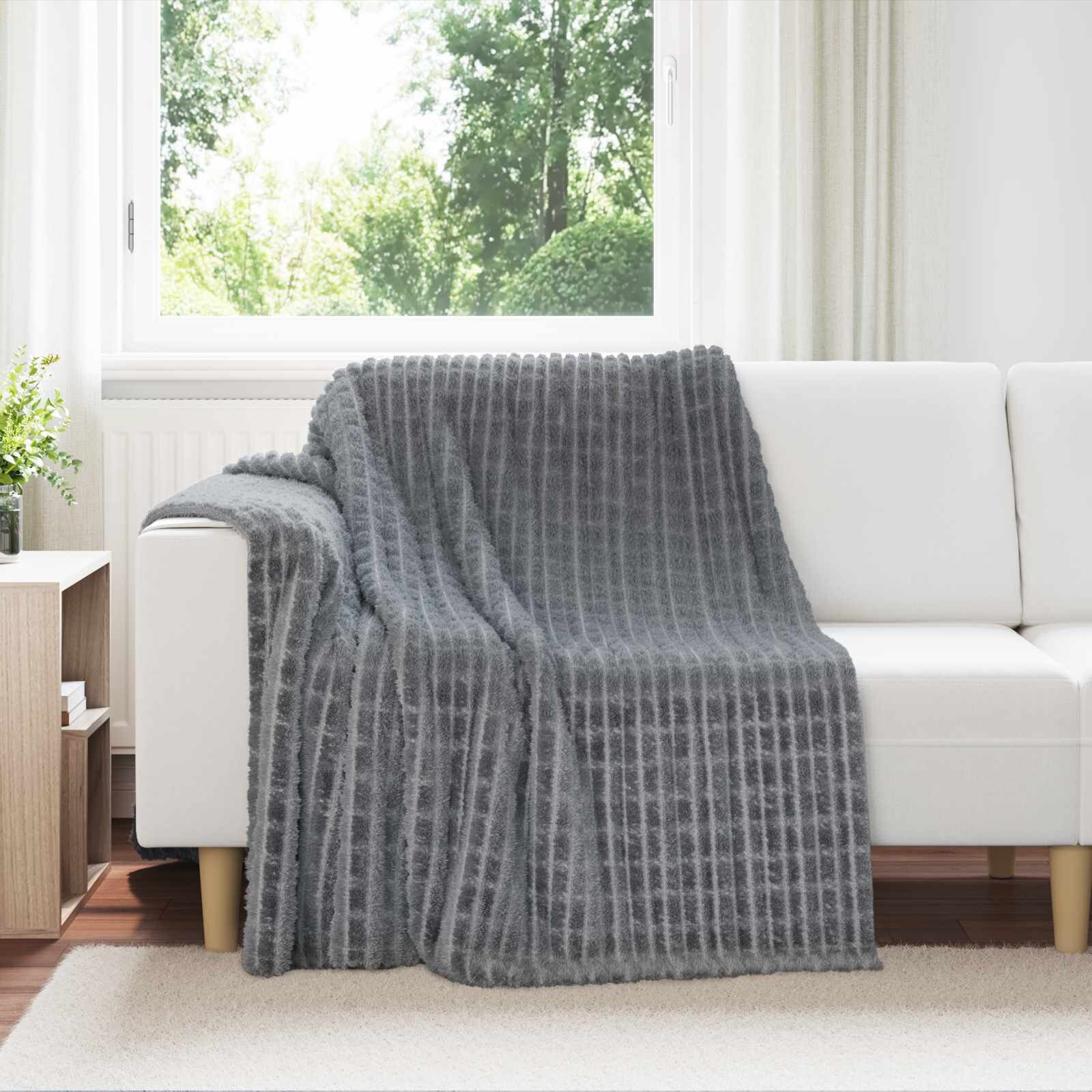 vidaXL Одеала за хвърляне 6 бр. Тъмен сив 200 x 150 cm 4.5 kg