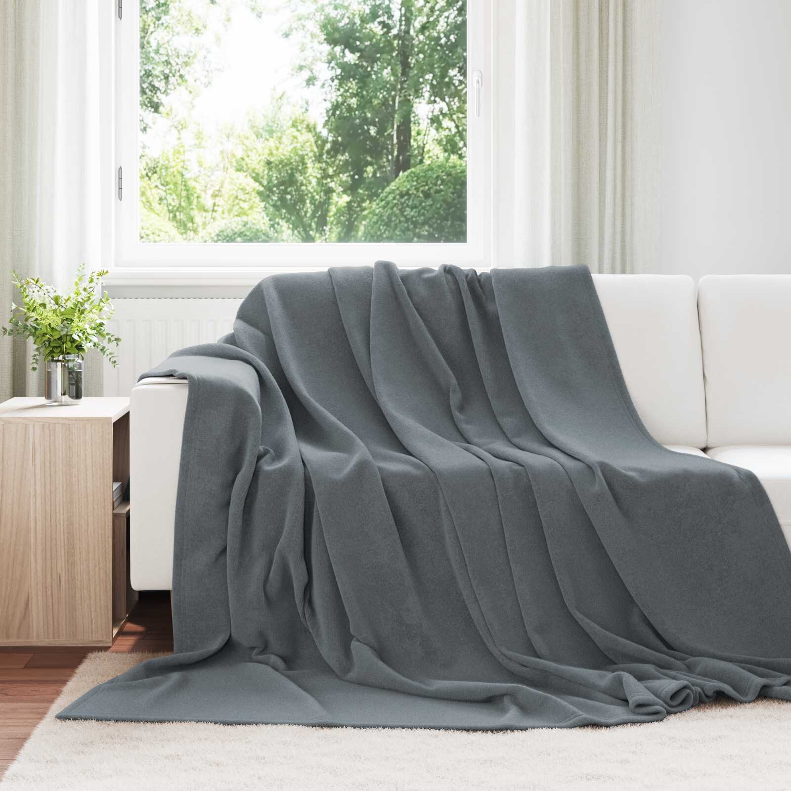 vidaXL Одеала за хвърляне 6 бр. Тъмносиво 220 x 240 cm 8.24 kg