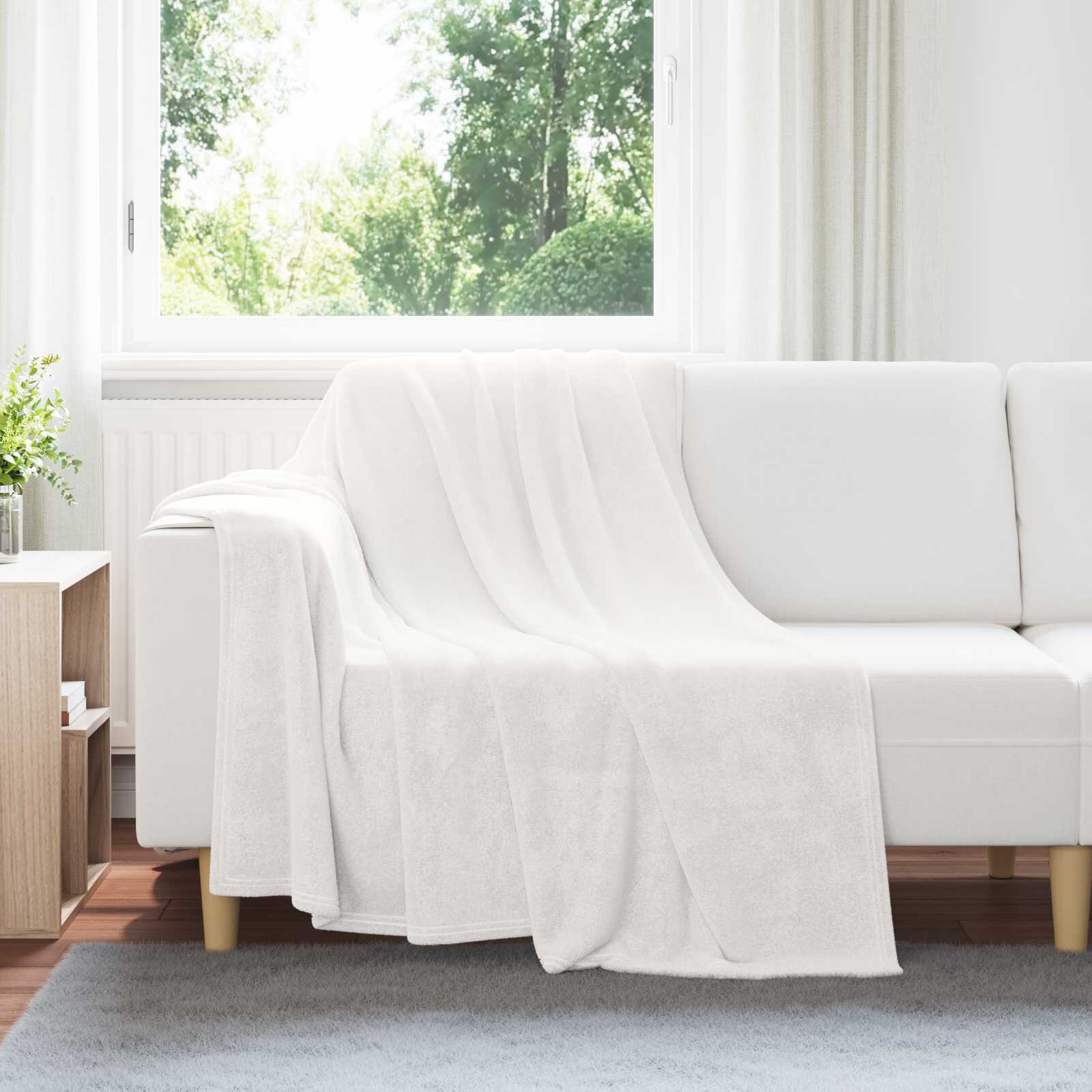 vidaXL Одеяло Бяло 150 x 200 cm 0.78 kg Мека вълна