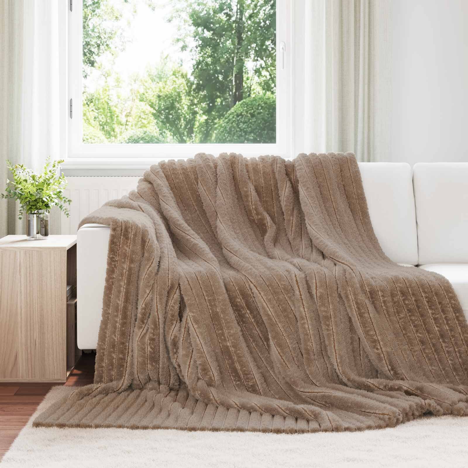 vidaXL Одеяло Камилски 240 x 220 cm 1.36 kg Мека вълна
