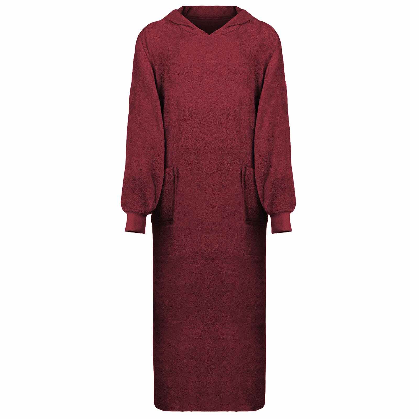 vidaXL Одеяло с качулка KINN Червено XXL Памук