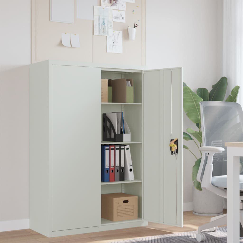 vidaXL Офис шкаф 90x40x140 см стомана сив