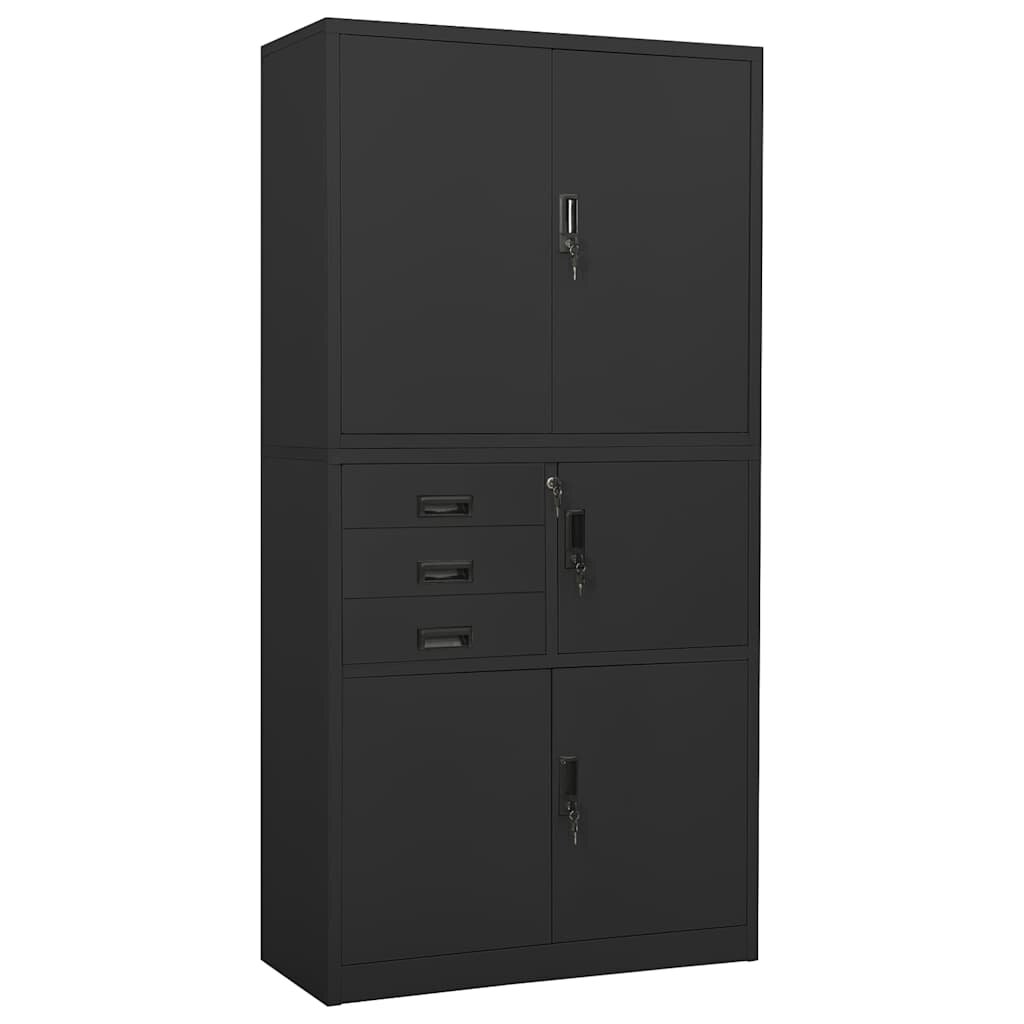 vidaXL Офис шкаф антрацит 90x40x180 см стомана