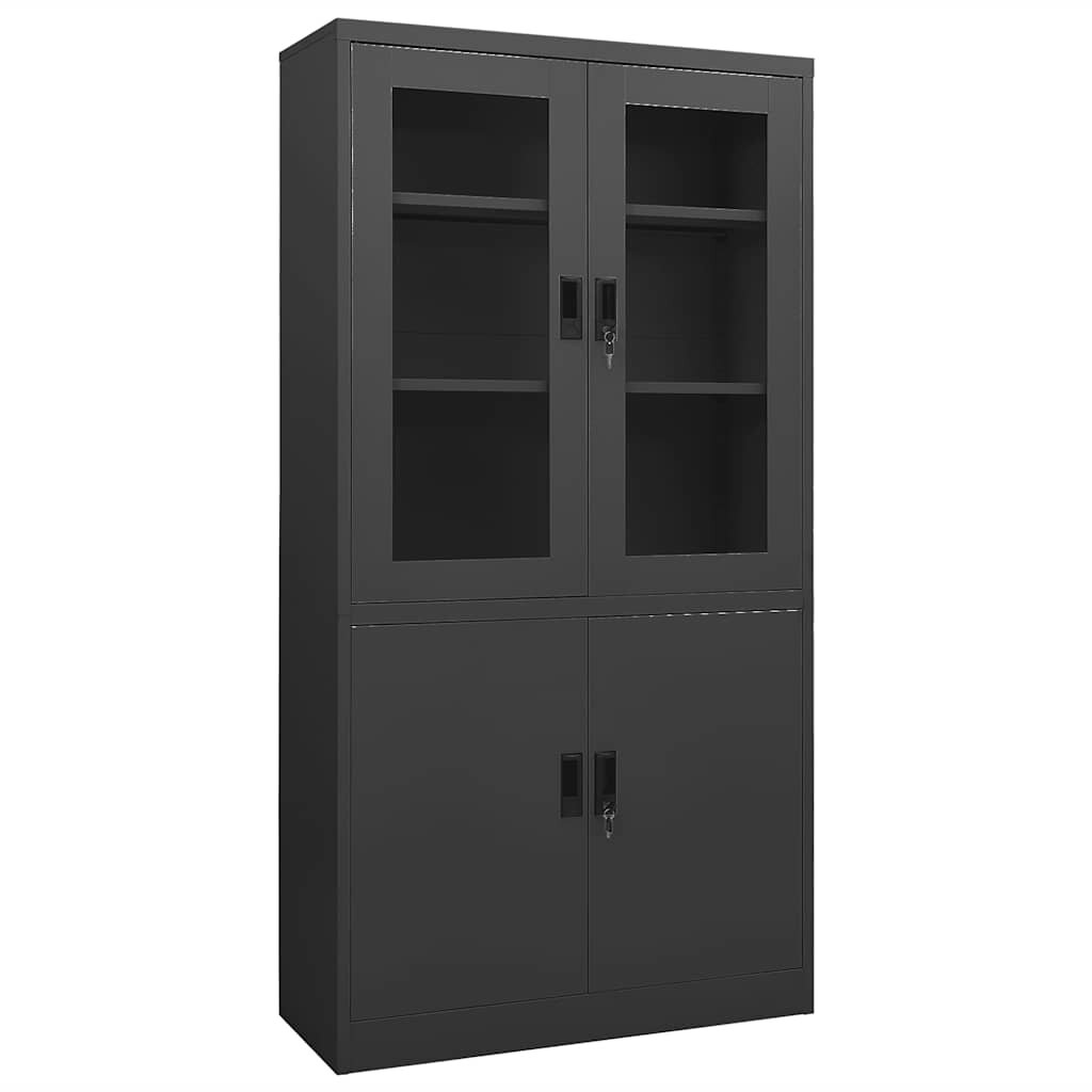 vidaXL Офис шкаф антрацит 90x40x180 см стомана