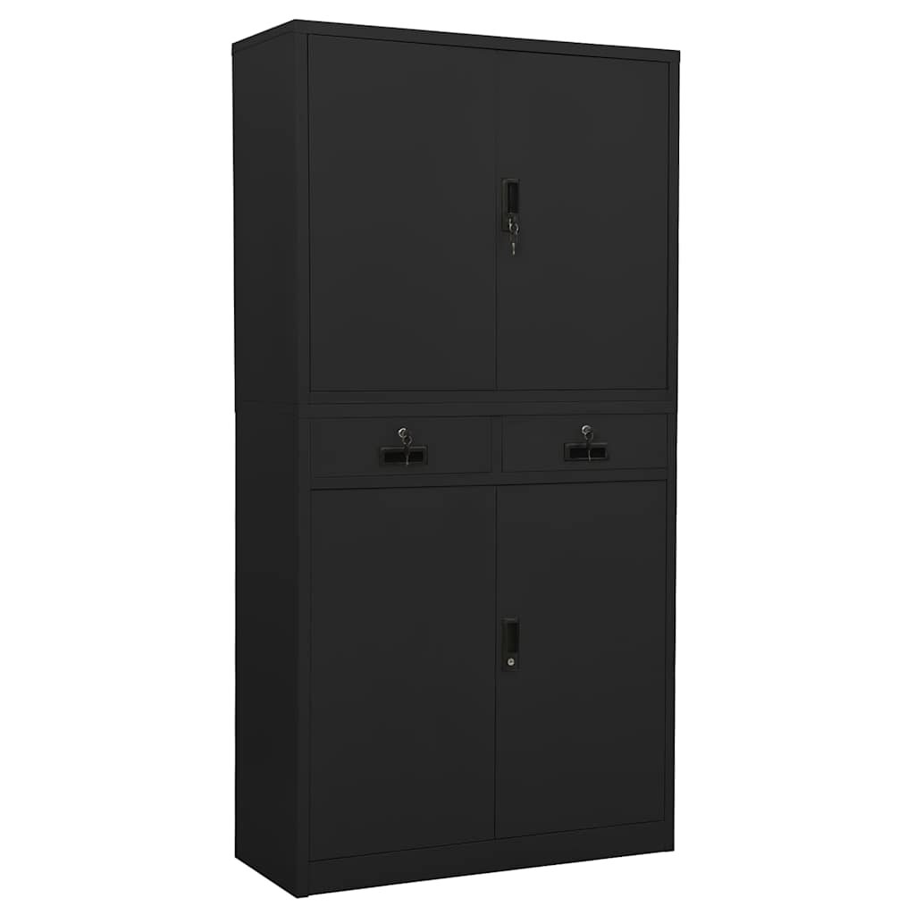 vidaXL Офис шкаф антрацит 90x40x180 см стомана