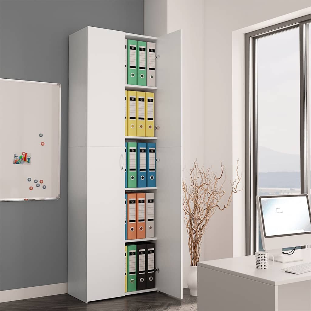 vidaXL Офис шкаф бял 60x32x190 см инженерно дърво