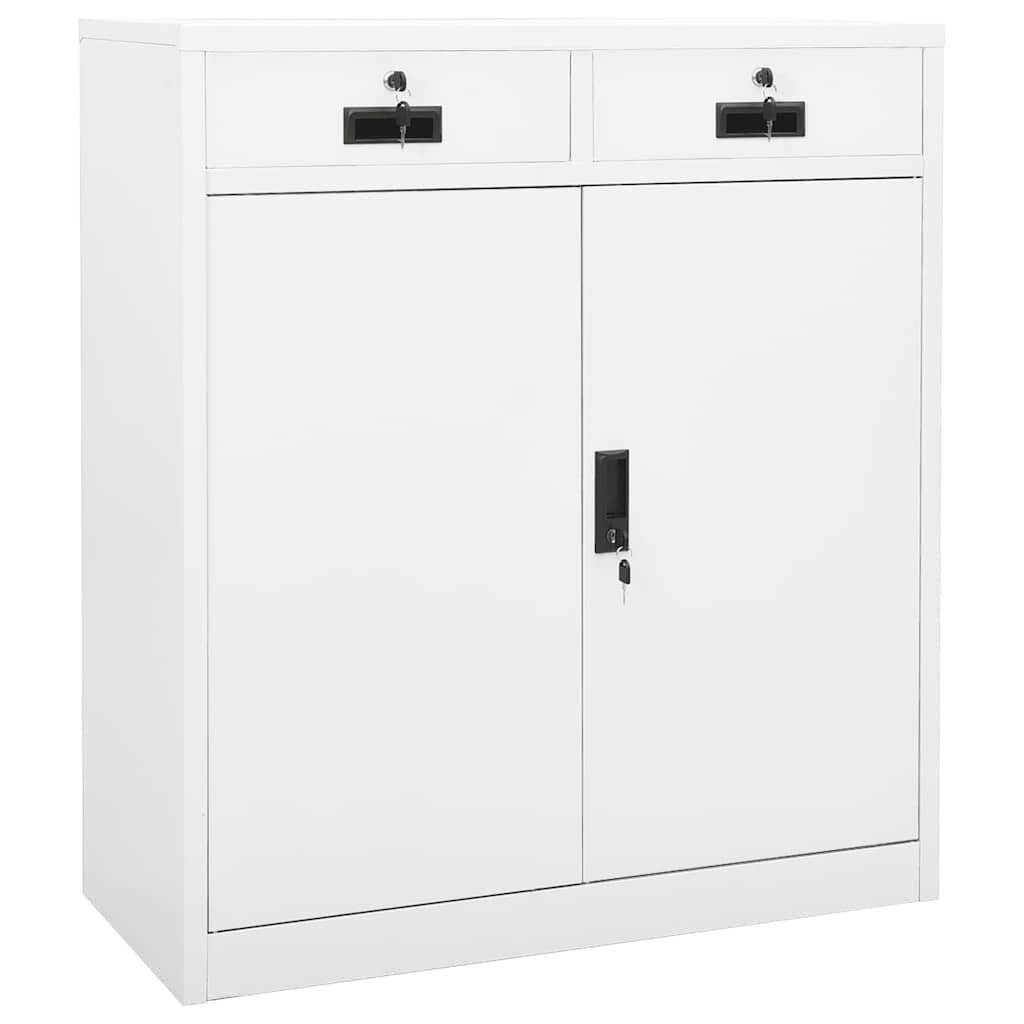 vidaXL Офис шкаф бял 90x40x102 см стомана