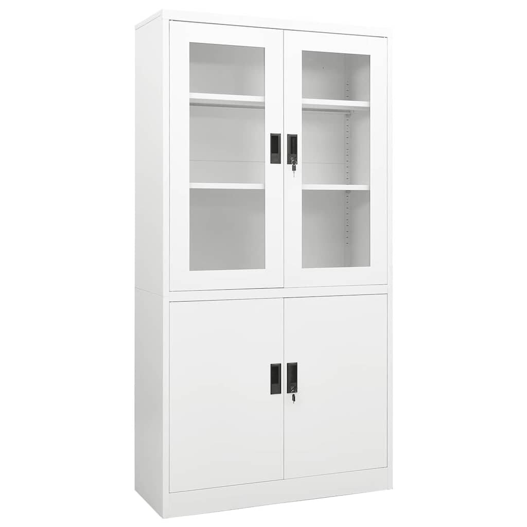 vidaXL Офис шкаф бял 90x40x180 см стомана
