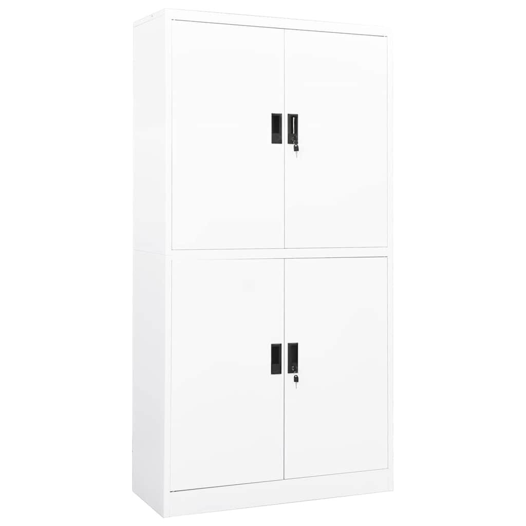 vidaXL Офис шкаф бял 90x40x180 см стомана
