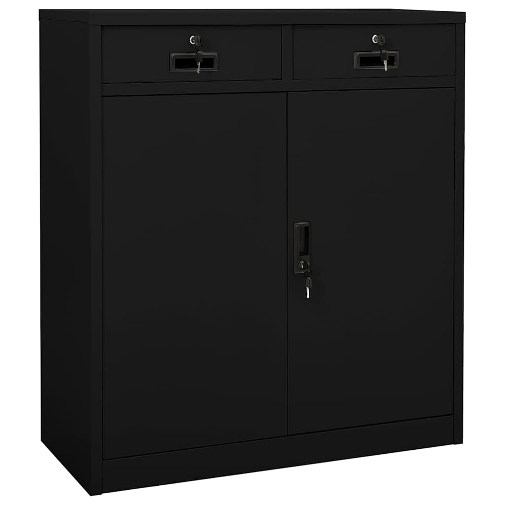vidaXL Офис шкаф черен 90x40x102 см стомана