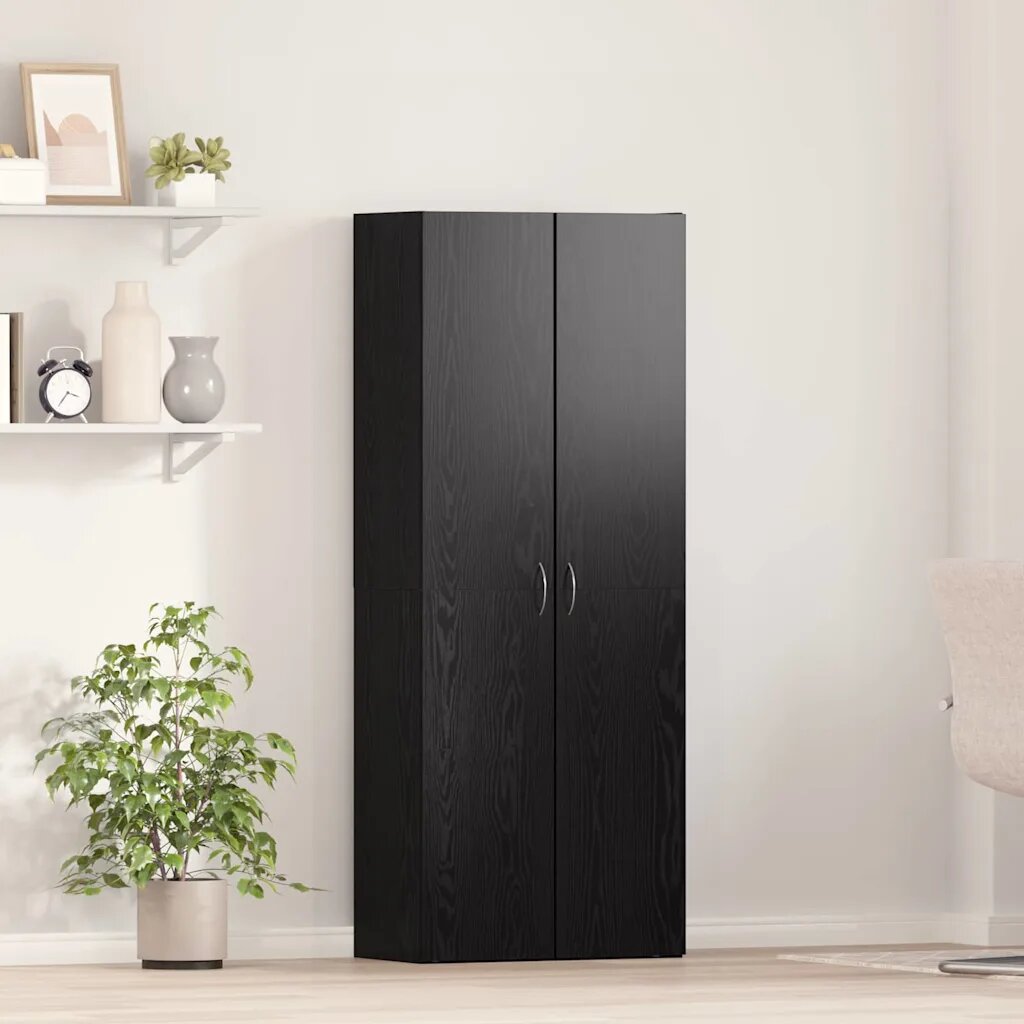 vidaXL Офис шкаф Черния дъб 60 x 32 x 1525 см Инженерна дървесина