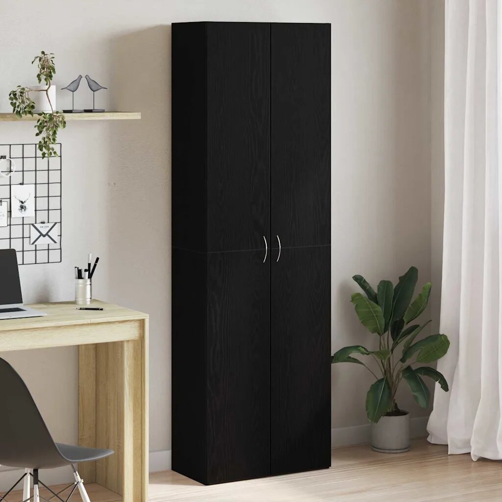 vidaXL Офис шкаф Черния дъб 60 x 32 x 190 cm Инженерна дървесина