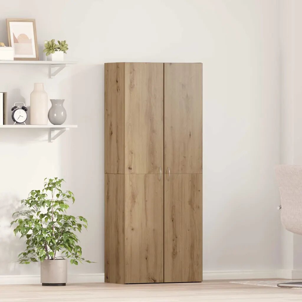 vidaXL Офис шкаф Дъб 60 x 32 x 1525 см Инженерна дървесина